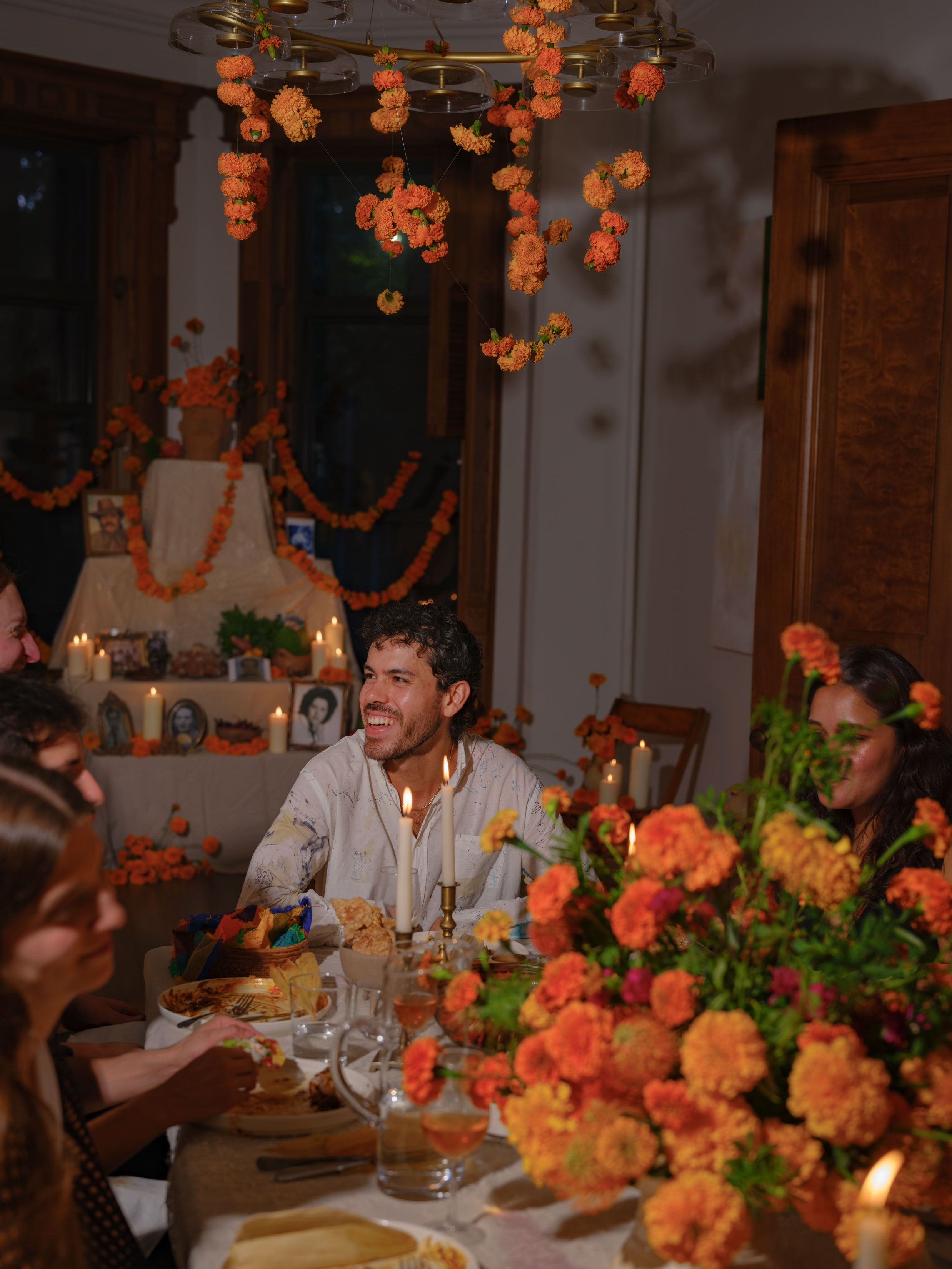 Image may contain Dining Room Dining Table Furniture Indoors Room Table and Flowers